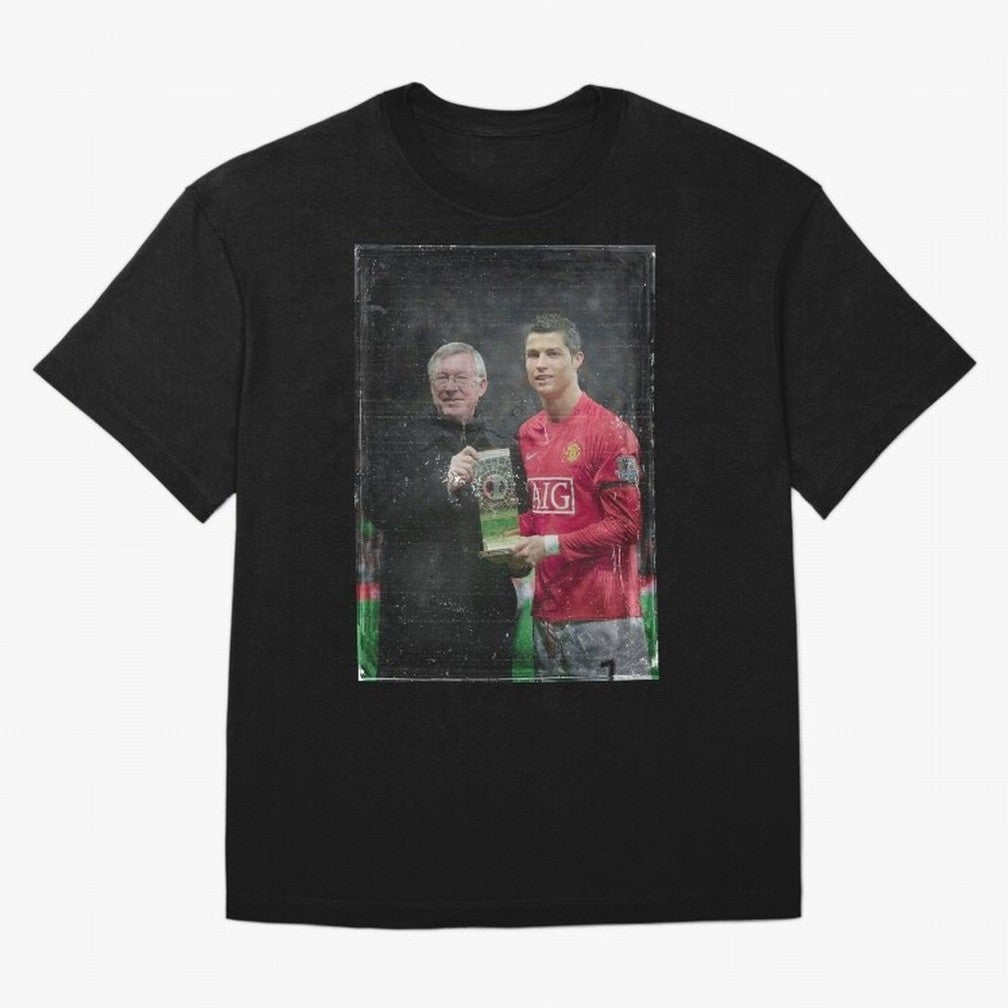 Cristiano Ronaldo and Sir Alex Ferguson Oversized T-Shirt Keep the Legacy of FIFA World Cup 2026 for Fans of Messi, Neymar and Mbappe and England and Germany, Bringing Fan Favorite Moments, National Team Passion, Big Match Drama and Soccer History;