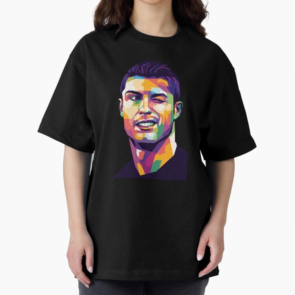 Cristiano Ronaldo Oversized T-Shirt Represent Football Lovers during FIFA World Cup 2026 USA Canada Mexico for Fans of CR7 and Argentina, Bringing Goal Celebration Energy, Supporter Heritage, Football Icons and Worldwide Tournament Joy; Perfect for