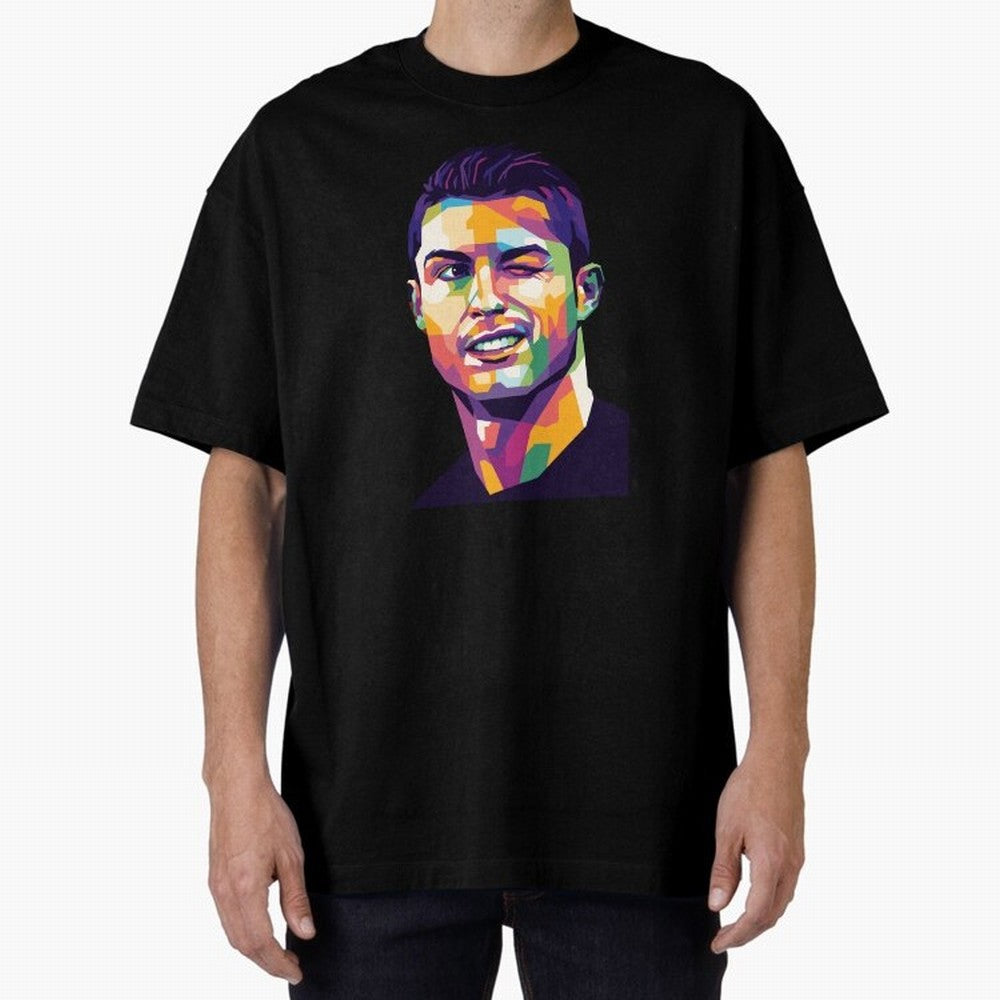 Cristiano Ronaldo Oversized T-Shirt Represent Football Lovers during FIFA World Cup 2026 USA Canada Mexico for Fans of CR7 and Argentina, Bringing Goal Celebration Energy, Supporter Heritage, Football Icons and Worldwide Tournament Joy; Perfect for