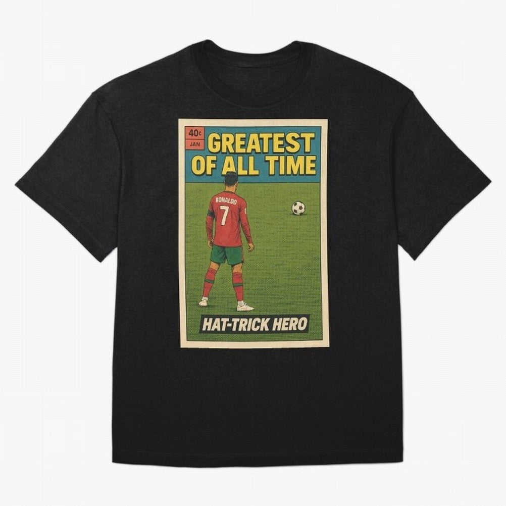 CR7 Comic Oversized T-Shirt Join Supporters Worldwide for Match Day Hype around FIFA World Cup 2026 USA Canada Mexico, Mbappe and Neymar, Argentina and Brazil, Vintage Soccer Flavor, Modern Football Stars, National Flags and Final Night Emotion;