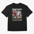 Cristiano Ronaldo Collage Oversized T-Shirt Celebrate the Magic of the FIFA World Cup 2026 Journey through CR7 and Messi Highlights, Brazil Pride, Vintage Soccer Flavor, Modern Football Stars, National Flags and Final Night Emotion; Made for Die