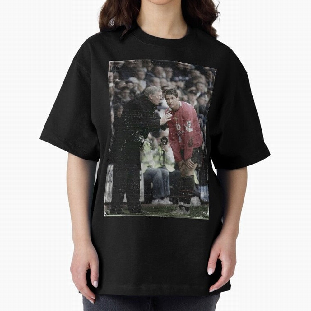 Sir Alex Ferguson and Cristiano Ronaldo Oversized T-Shirt Join FIFA World Cup 2026 Spirit, Featuring Brazil, Messi, Neymar and Mbappe, Fan Favorite Moments, National Team Passion, Big Match Drama and Soccer History; Ideal for Football Dads,
