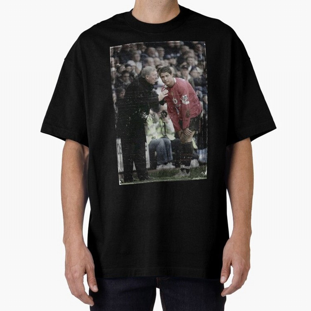 Sir Alex Ferguson and Cristiano Ronaldo Oversized T-Shirt Join FIFA World Cup 2026 Spirit, Featuring Brazil, Messi, Neymar and Mbappe, Fan Favorite Moments, National Team Passion, Big Match Drama and Soccer History; Ideal for Football Dads,