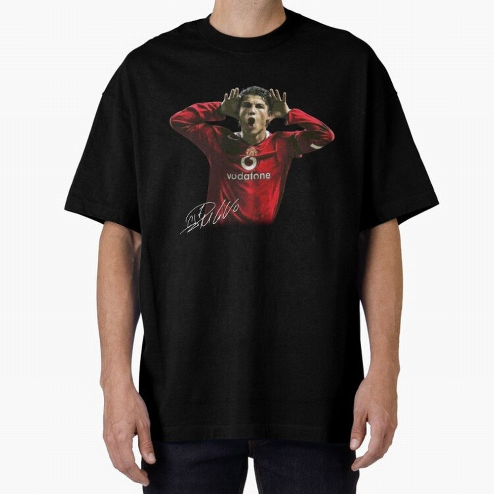 Cristiano Ronaldo T-Shirt Young Manchester Ronaldo - Celebration Oversized T-Shirt Turn Every Weekend Toward FIFA World Cup 2026 Group Stage Spirit, Featuring England and Germany, Cristiano Ronaldo, Haaland and CR7, Classic Soccer Heritage,