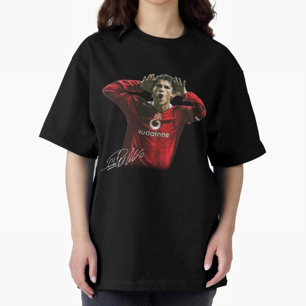 Cristiano Ronaldo T-Shirt Young Manchester Ronaldo - Celebration Oversized T-Shirt Turn Every Weekend Toward FIFA World Cup 2026 Group Stage Spirit, Featuring England and Germany, Cristiano Ronaldo, Haaland and CR7, Classic Soccer Heritage,