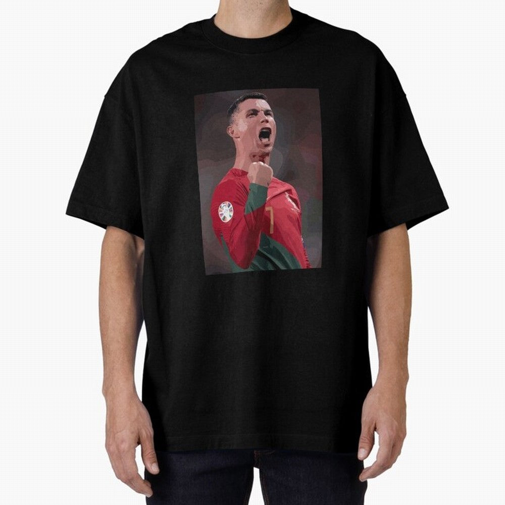 Cristiano Ronaldo Oversized T-Shirt Build Match Day Hype around FIFA World Cup 2026 USA Canada Mexico, Cristiano Ronaldo, Haaland and CR7, Argentina, Retro Football Energy, Iconic Rivalries, Trophy Chase Drama and Stadium Atmosphere; Ideal for