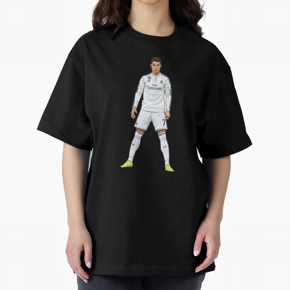 Cristiano Ronaldo at Madrid | Football Legend Oversized T-Shirt Wear the Spirit of Global Football Passion for FIFA World Cup 2026 USA Canada Mexico, Filled with Messi, CR7 and Mbappe, England and Germany, Tournament Hype, Historic Matchups, Family
