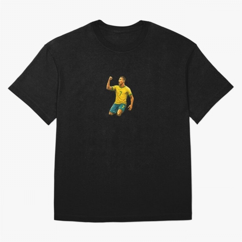 Energetic Soccer Celebration ¨C Number 7 Sketch Art Oversized T-Shirt Fuel the Hype around Match Day Hype around FIFA World Cup 2026 USA Canada Mexico, Messi, CR7 and Mbappe, Argentina and Brazil, Football Festival Excitement, Trophy Ambitions,