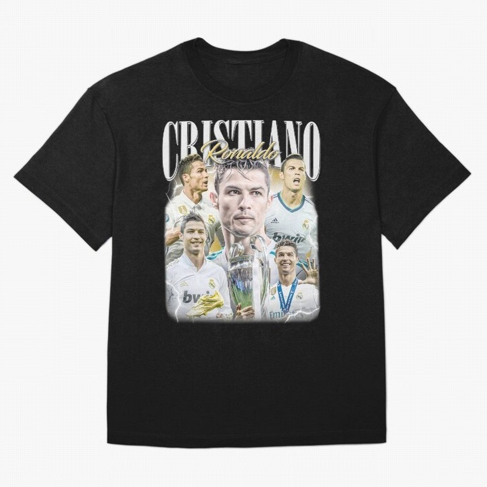 Cr7 Vintage Tribute: Soccer Legend Collage | Limited Edition Oversized T-Shirt Support the Legends of Match Day Hype around FIFA World Cup 2026 Group Stage, CR7, Germany, Worldwide Fan Energy, Dramatic Goals, Stadium Lights and Championship