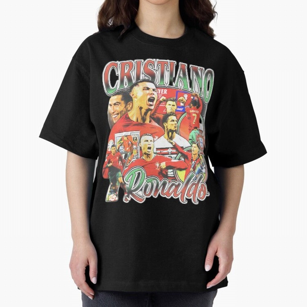 Cristiano Ronaldo Oversized T-Shirt Celebrate the Next Chapter of FIFA World Cup 2026 USA Canada Mexico for Fans of Messi and Brazil, Bringing Global Supporter Spirit, Legendary Goals, National Colors and Tournament Celebration; Made for Collectors
