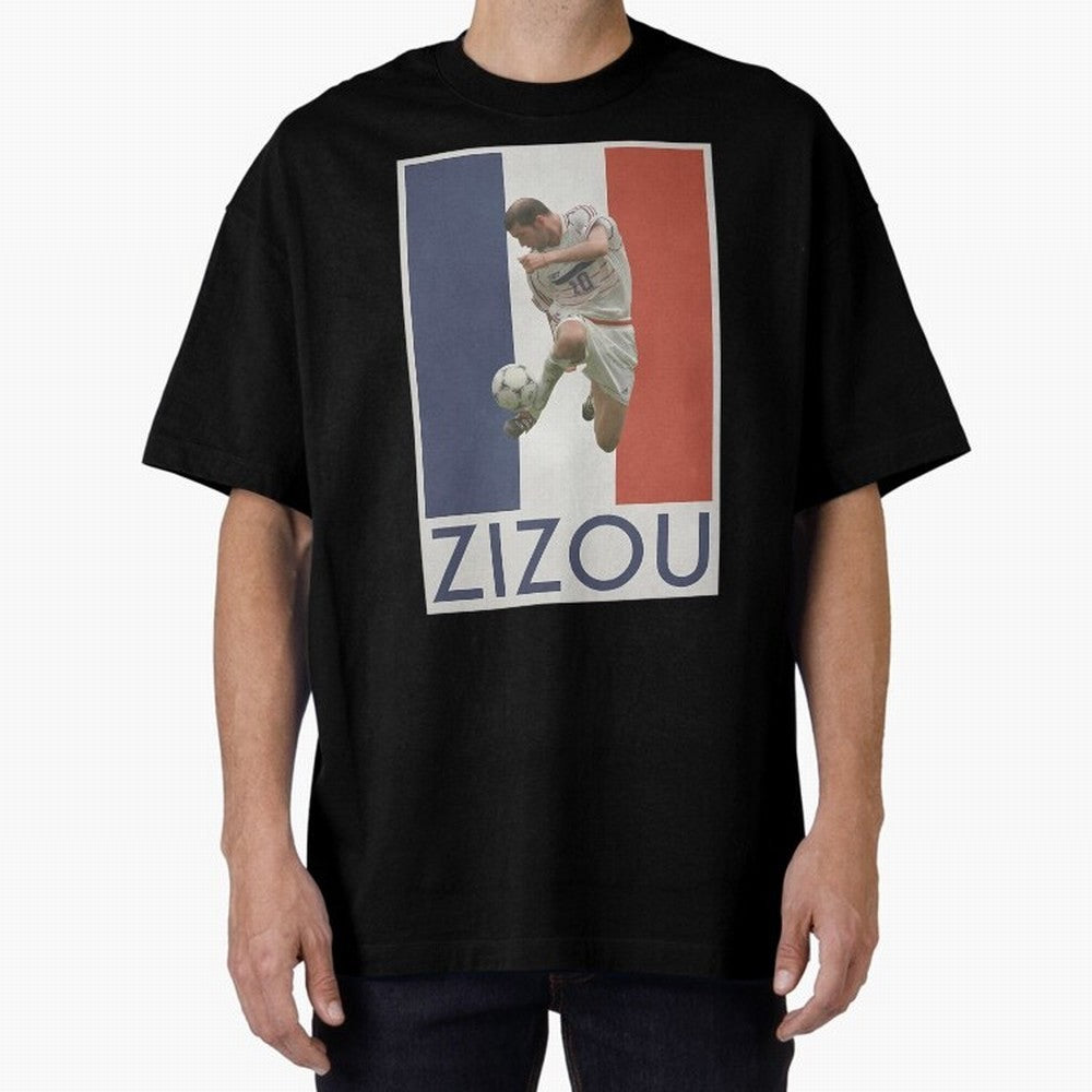 Football - Zidane Oversized T-Shirt Bring Supporter Culture to Match Day Hype around FIFA World Cup 2026 USA Canada Mexico, Mbappe and Neymar, Spain, Match Day Excitement, Supporter Culture, Golden Goals and Global Football Passion; Ideal for