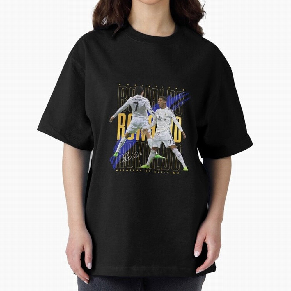 Cristiano Ronaldo Suuiii! Oversized T-Shirt Stand with the FIFA World Cup 2026 Group Stage Journey through Neymar, Haaland and Cristiano Ronaldo Highlights, France and Portugal Pride, Worldwide Fan Energy, Dramatic Goals, Stadium Lights and