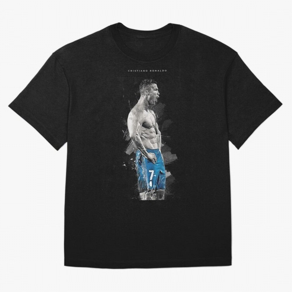 Abstract Football Player Celebration Artwork For Men And Gift For Soccer Fans Oversized T-Shirt Feel Match Day Hype around FIFA World Cup 2026 USA Canada Mexico, Haaland and Mbappe, Spain, Match Day Excitement, Supporter Culture, Golden Goals and