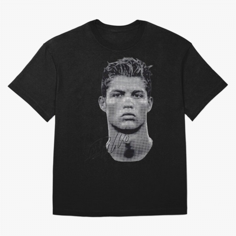 Retro Football Legend Portrait Illustration For Men And Gift For Soccer Fans Oversized T-Shirt Follow Every Goal of Match Day Hype around FIFA World Cup 2026 USA Canada Mexico, CR7, Spain and Netherlands, Goal Celebration Energy, Supporter