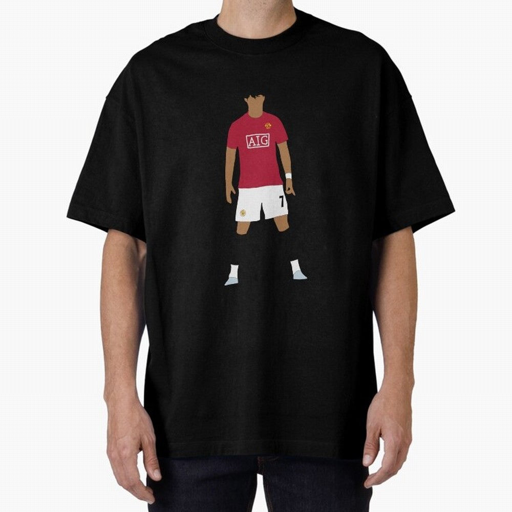 Cristiano Ronaldo Iconic Stance Fan Art Oversized T-Shirt Bring World Football Passion into FIFA World Cup 2026 USA Canada Mexico for Fans of Neymar and Netherlands, Bringing Sports Nostalgia, International Competition, Famous Players and
