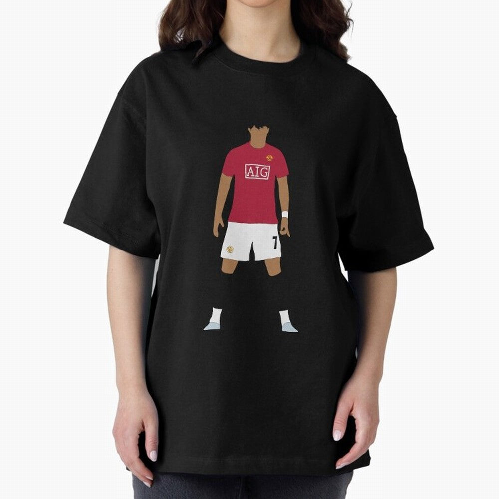 Cristiano Ronaldo Iconic Stance Fan Art Oversized T-Shirt Bring World Football Passion into FIFA World Cup 2026 USA Canada Mexico for Fans of Neymar and Netherlands, Bringing Sports Nostalgia, International Competition, Famous Players and