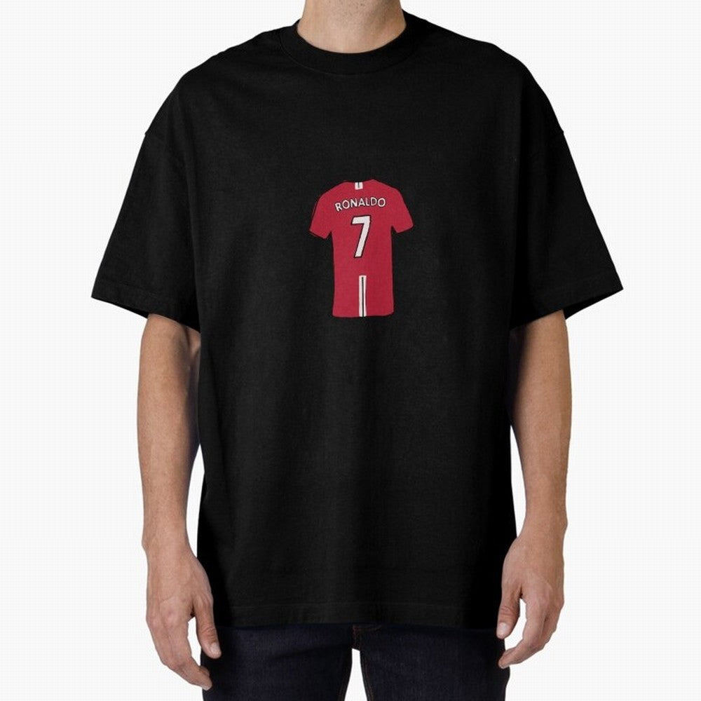 Cristiano Ronaldo Number 7 Jersey Illustration Oversized T-Shirt Support Global Football Passion for FIFA World Cup 2026, Featuring Cristiano Ronaldo, Spain and Netherlands, Soccer Culture, Superstar Moments, National Team Dreams and Competitive