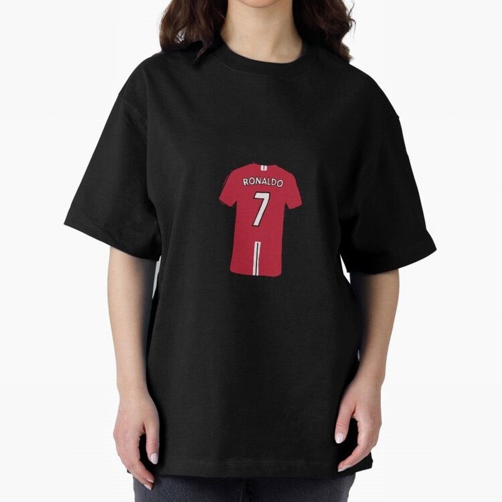 Cristiano Ronaldo Number 7 Jersey Illustration Oversized T-Shirt Support Global Football Passion for FIFA World Cup 2026, Featuring Cristiano Ronaldo, Spain and Netherlands, Soccer Culture, Superstar Moments, National Team Dreams and Competitive