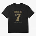 Cristiano Ronaldo Oversized T-Shirt Bring Trophy Dreams to the FIFA World Cup 2026 Journey through Messi Highlights, England, France and Netherlands Pride, Vintage Soccer Flavor, Modern Football Stars, National Flags and Final Night Emotion; Great