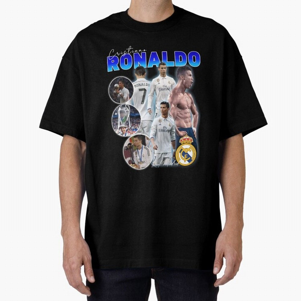 CR7 Real Madrid Poster ¨C For Football Fans and Gift For Ronaldo Supporters Oversized T-Shirt Live the Energy of the FIFA World Cup 2026 USA Canada Mexico Journey through Messi, Neymar and Mbappe Highlights, England, France and Netherlands Pride,