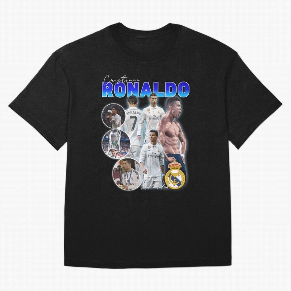 CR7 Real Madrid Poster ¨C For Football Fans and Gift For Ronaldo Supporters Oversized T-Shirt Live the Energy of the FIFA World Cup 2026 USA Canada Mexico Journey through Messi, Neymar and Mbappe Highlights, England, France and Netherlands Pride,