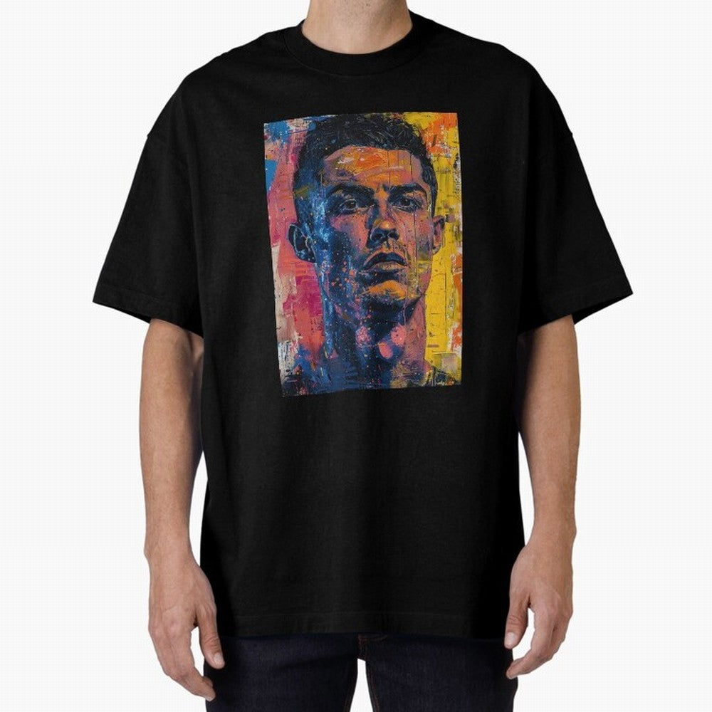 Cristiano Ronaldo illustration Oversized T-Shirt Relive the FIFA World Cup 2026 Journey through Neymar Highlights, Netherlands Pride, Game Day Rituals, Football Legends, Country Pride and the Road to the Final; Created for Match Day Parties, Soccer