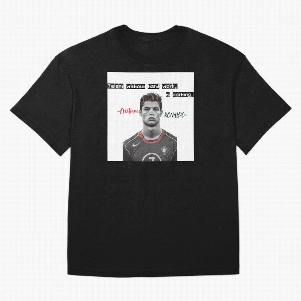 Cristiano Ronaldo - Dedication | NextLevel Motivation white Oversized T-Shirt Make Your Look Match FIFA World Cup 2026 Spirit, with England, France and Netherlands, Mbappe, Vintage Soccer Flavor, Modern Football Stars, National Flags and Final