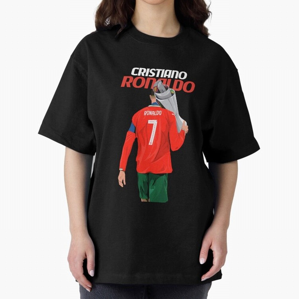 Cristiano Ronaldo Win Oversized T-Shirt Celebrate the Next Chapter of FIFA World Cup 2026 USA Canada Mexico Spirit, Filled with Brazil, Messi, CR7 and Mbappe, Game Day Rituals, Football Legends, Country Pride and the Road to the Final; Made for Die