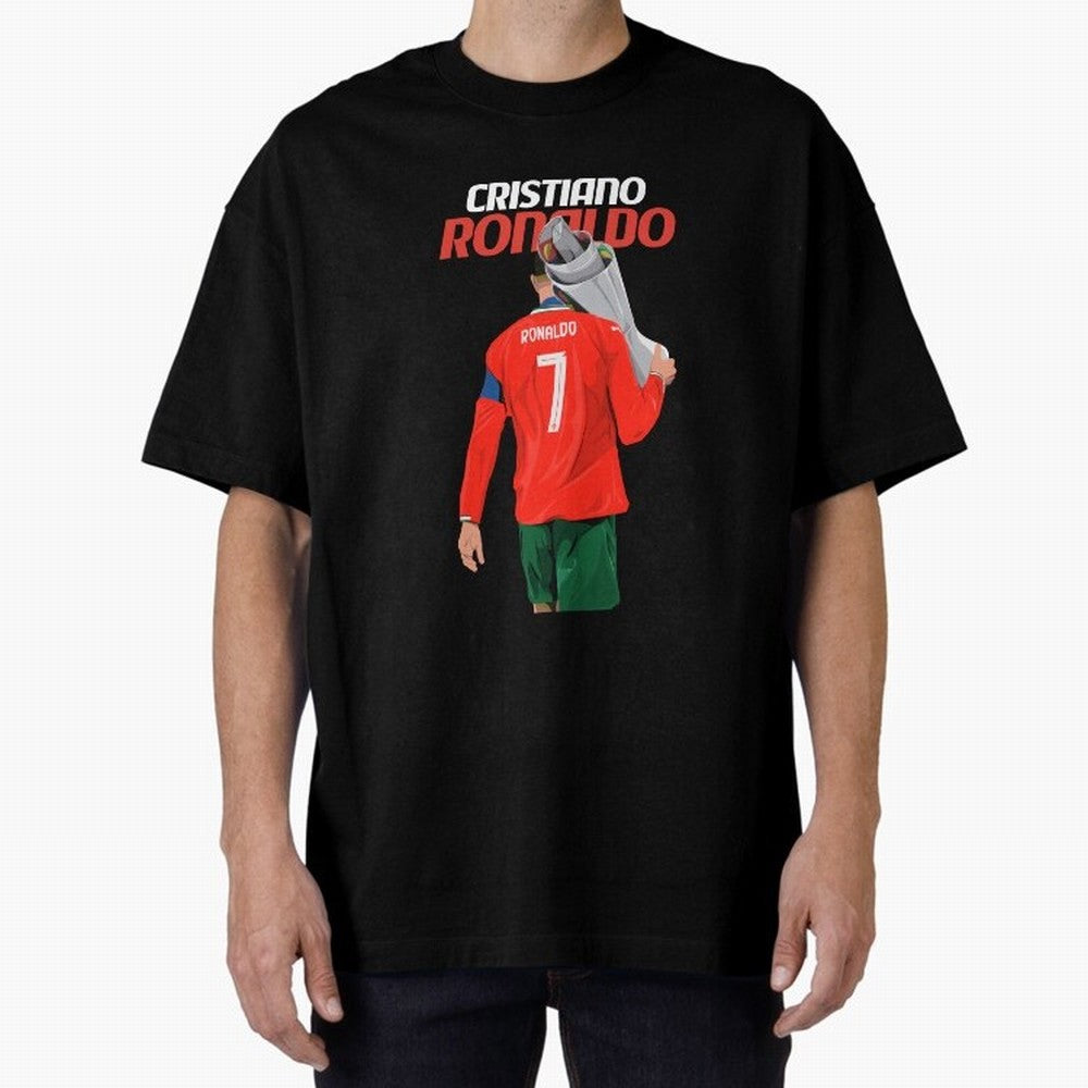 Cristiano Ronaldo Win Oversized T-Shirt Celebrate the Next Chapter of FIFA World Cup 2026 USA Canada Mexico Spirit, Filled with Brazil, Messi, CR7 and Mbappe, Game Day Rituals, Football Legends, Country Pride and the Road to the Final; Made for Die
