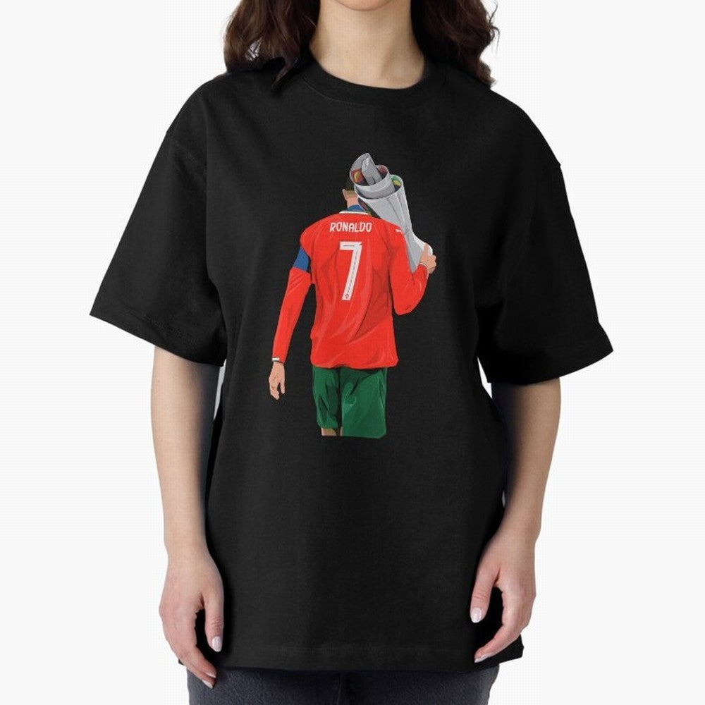 Cristiano Ronaldo Campion Oversized T-Shirt Unlock the FIFA World Cup 2026 Group Stage Journey through Mbappe Highlights, Argentina and Brazil Pride, Retro Football Energy, Iconic Rivalries, Trophy Chase Drama and Stadium Atmosphere; Perfect for