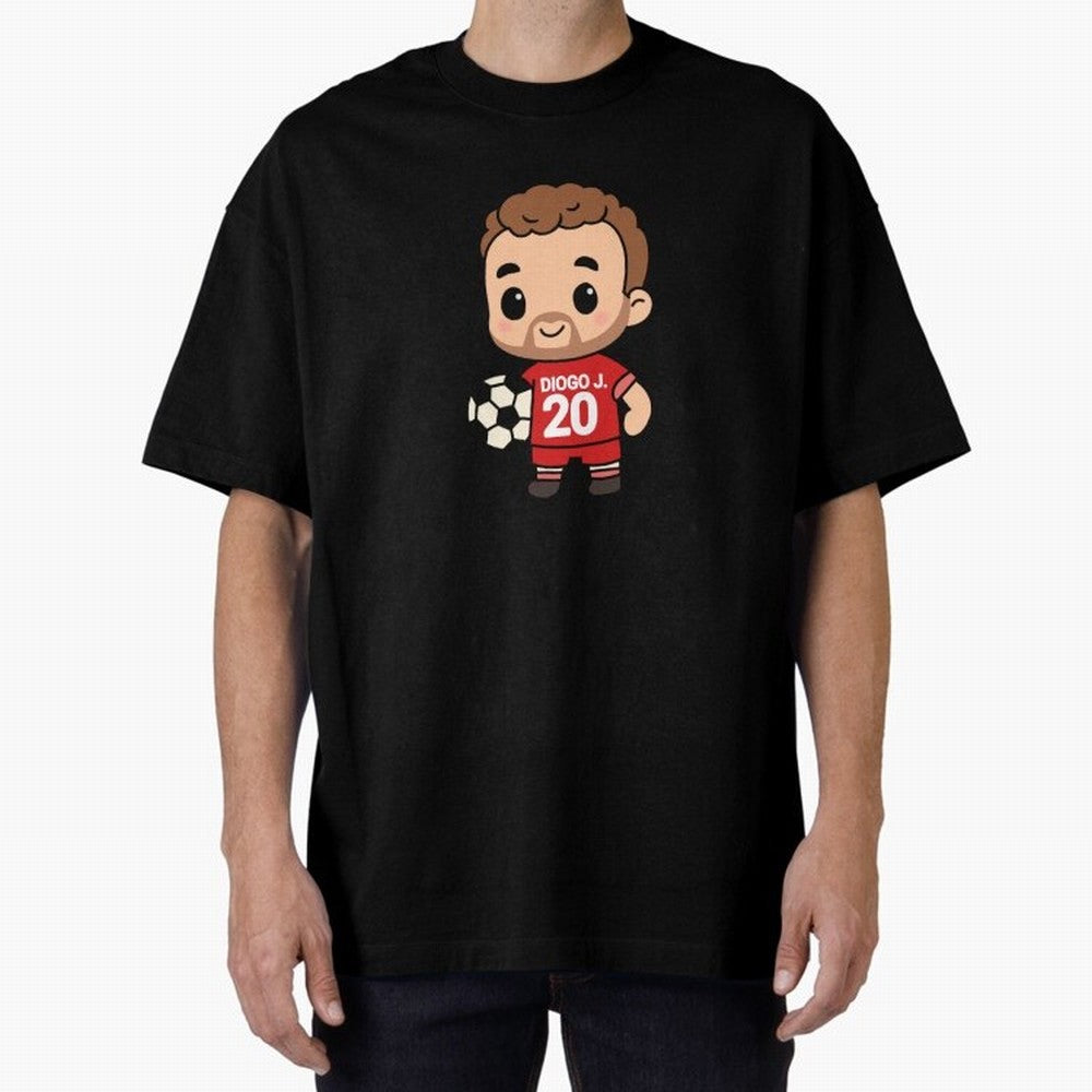 Diogo Jota jersey | manga | cute kawaii | by Nooby Draw Oversized T-Shirt Cheer for FIFA World Cup 2026 Spirit, Inspired by Portugal, Spain and Germany, Mbappe, Worldwide Fan Energy, Dramatic Goals, Stadium Lights and Championship Celebrations;