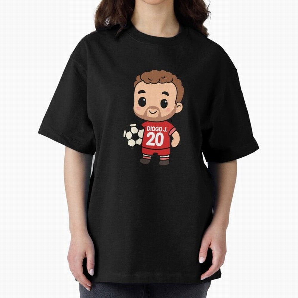 Diogo Jota jersey | manga | cute kawaii | by Nooby Draw Oversized T-Shirt Cheer for FIFA World Cup 2026 Spirit, Inspired by Portugal, Spain and Germany, Mbappe, Worldwide Fan Energy, Dramatic Goals, Stadium Lights and Championship Celebrations;