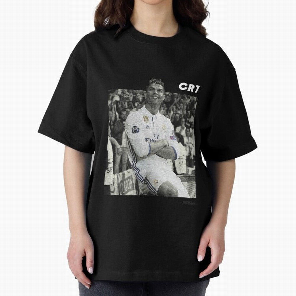 Cristiano Ronaldo | MR. CHAMPIONS LEAGUE Oversized T-Shirt Stand Proud for FIFA World Cup 2026 Group Stage for Fans of CR7 and Messi and Portugal, Bringing Match Day Excitement, Supporter Culture, Golden Goals and Global Football Passion; Ideal for