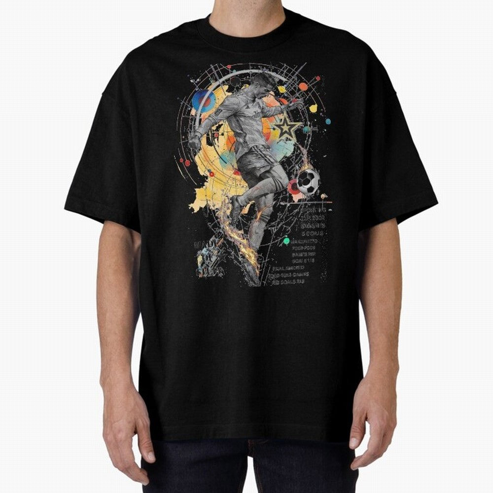 Cristiano Ronaldo Football Playmaker Oversized T-Shirt Celebrate Football Heritage in FIFA World Cup 2026 for Fans of Messi and Cristiano Ronaldo and Argentina, Bringing Football History, Final Match Energy, Crowd Noise and Once in a Lifetime