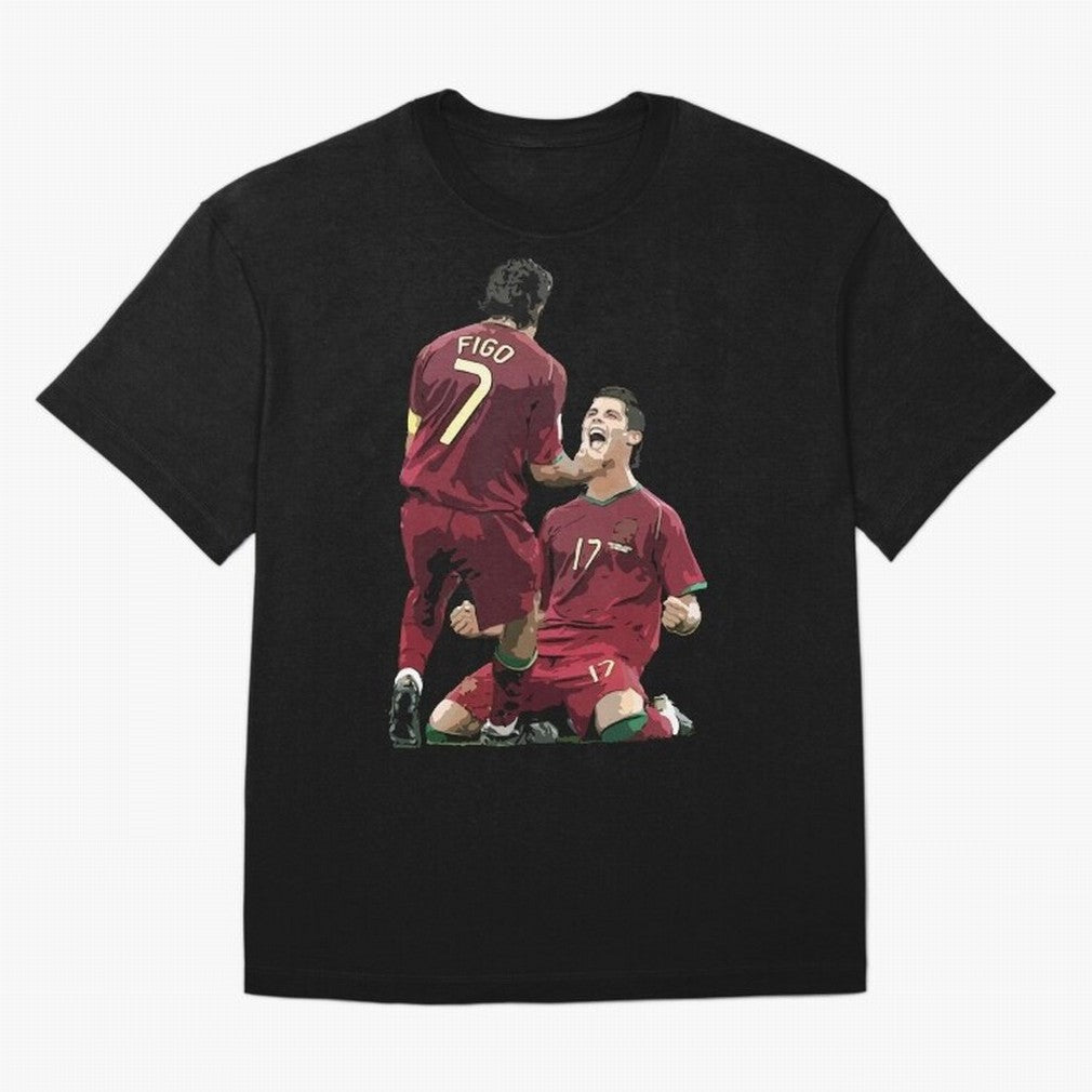 Luis Figo & Cristiano Ronaldo Oversized T-Shirt Join the Countdown to FIFA World Cup 2026 USA Canada Mexico Spirit, Filled with France, Mbappe and Neymar, Game Day Rituals, Football Legends, Country Pride and the Road to the Final; Created for