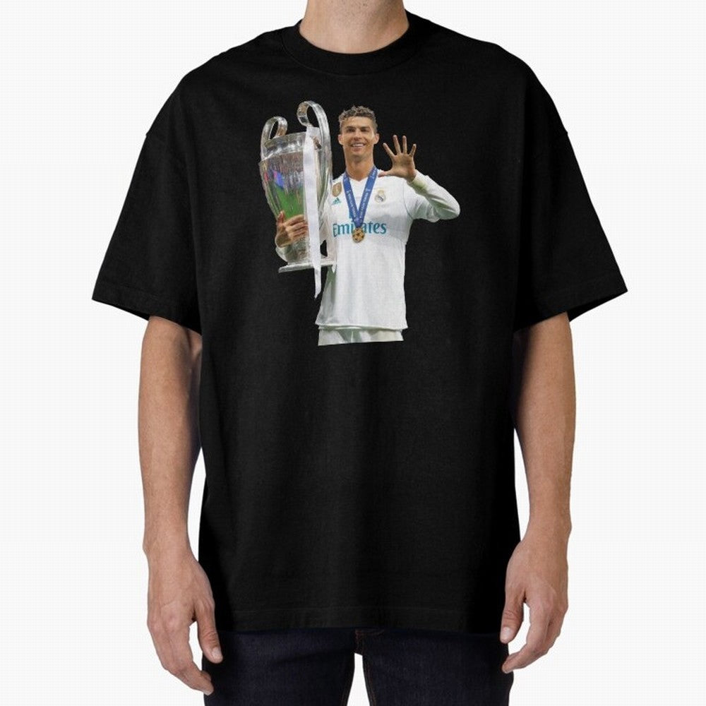Cristiano Ronaldo with the cup Oversized T-Shirt Bring Retro Soccer Energy to the FIFA World Cup 2026 Group Stage Journey through Mbappe Highlights, Argentina Pride, Supporter Pride, Iconic Celebrations, Legendary Names and Global Match Day Energy;