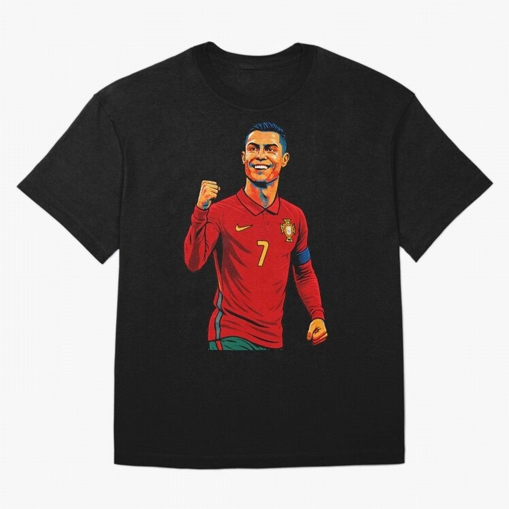 Cristiano Ronaldo Goal Pop Art Oversized T-Shirt Turn Every Weekend Toward FIFA World Cup 2026 Made for Mbappe, Argentina and Brazil Energy, Match Day Excitement, Supporter Culture, Golden Goals and Global Football Passion; Ideal for Passionate