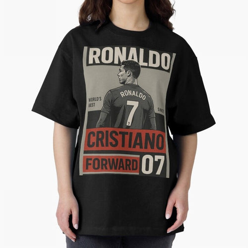 CR7 Legacy ¨C Cold Blooded Greatness Poster Art Oversized T-Shirt Celebrate the Stars of Global Football Passion for FIFA World Cup 2026 USA Canada Mexico, Inspired by Haaland, Spain, Vintage Soccer Flavor, Modern Football Stars, National Flags and