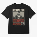 CR7 Legacy ¨C Cold Blooded Greatness Poster Art Oversized T-Shirt Celebrate the Stars of Global Football Passion for FIFA World Cup 2026 USA Canada Mexico, Inspired by Haaland, Spain, Vintage Soccer Flavor, Modern Football Stars, National Flags and
