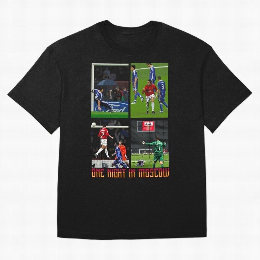 One Night in Moscow ¨C Manchester United 2008 Champions League Glory Artwork Oversized T-Shirt Bring Trophy Dreams to FIFA World Cup 2026 USA Canada Mexico for Fans of Messi, CR7 and Mbappe and Brazil, Portugal and Argentina, Bringing Goal