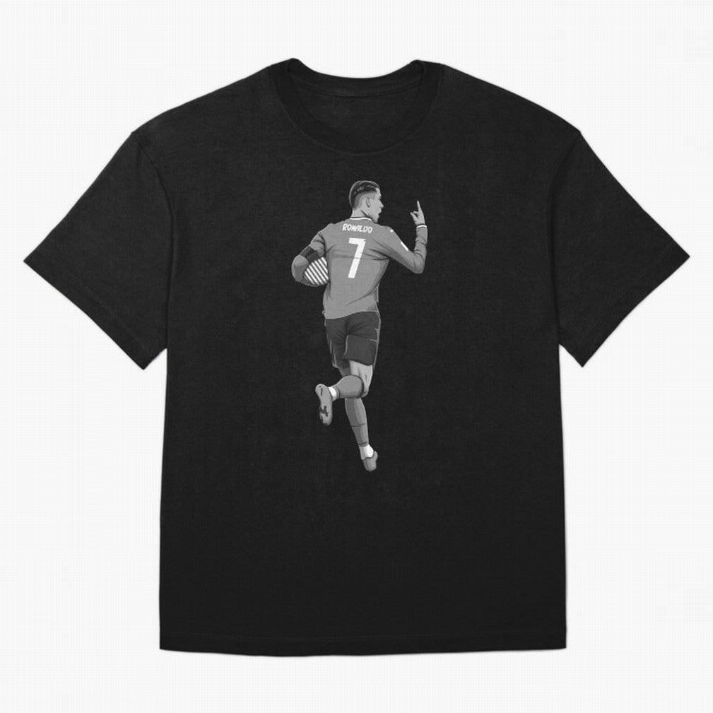 Cristiano Ronaldo Black and White Version Oversized T-Shirt Stand Out with Spirit from the FIFA World Cup 2026 Journey through Haaland Highlights, France Pride, Champion Mindset, Group Stage Buzz, Knockout Tension and Passionate Fan Culture; Great