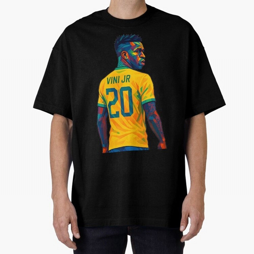 Vini Jr. Oversized T-Shirt Live for the Drama of Match Day Hype around FIFA World Cup 2026, Messi, Netherlands, Sports Nostalgia, International Competition, Famous Players and Unforgettable Victories; Ideal for Fans Who Follow Messi, Cristiano