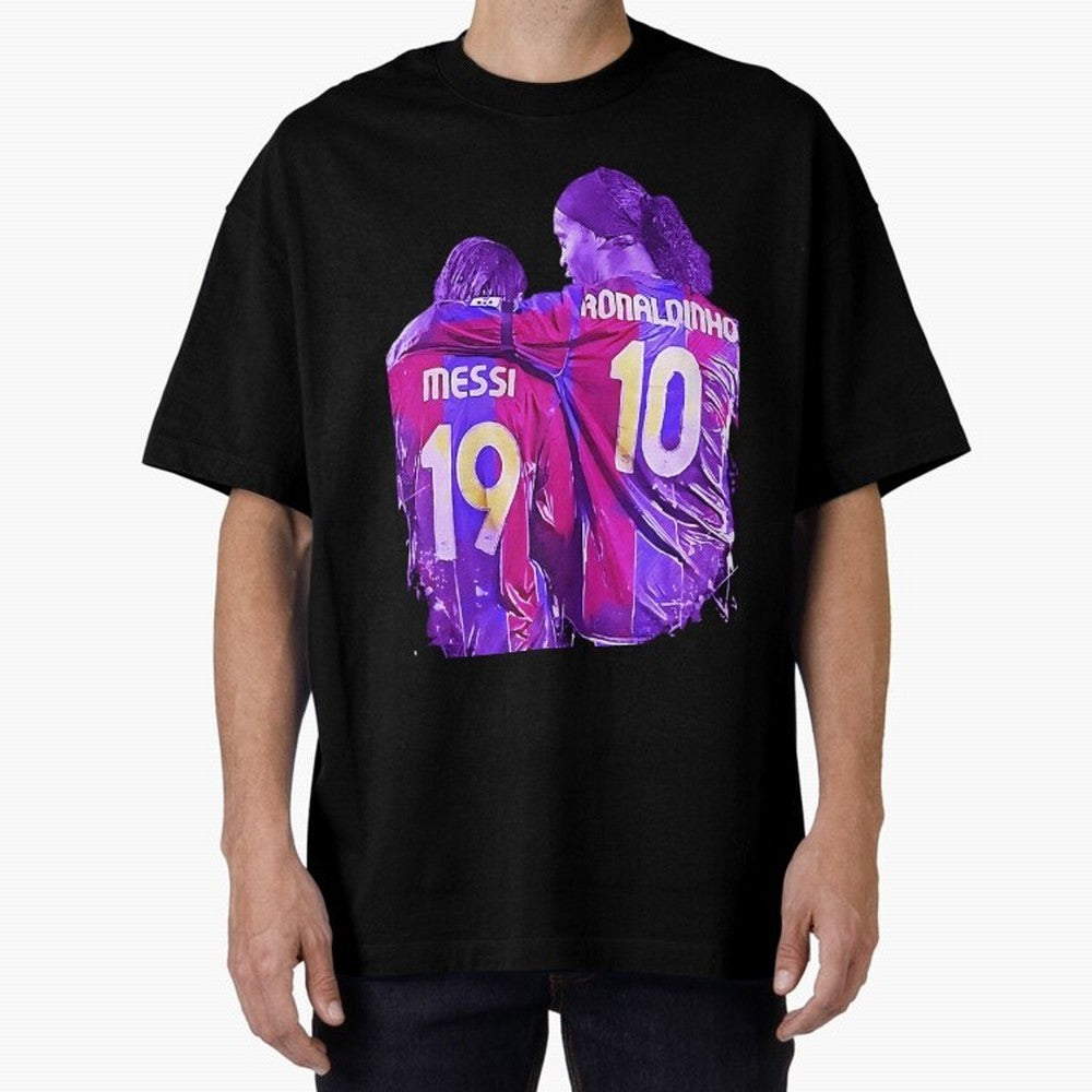 ronaldinho and messi - goat Oversized T-Shirt Feel the Roar of the FIFA World Cup 2026 USA Canada Mexico Journey through Messi Highlights, Argentina and Brazil Pride, Stadium Memories, Football Loyalty, International Chants and Championship