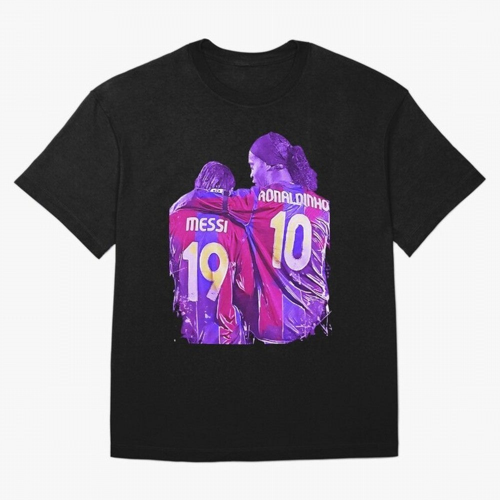 ronaldinho and messi - goat Oversized T-Shirt Feel the Roar of the FIFA World Cup 2026 USA Canada Mexico Journey through Messi Highlights, Argentina and Brazil Pride, Stadium Memories, Football Loyalty, International Chants and Championship