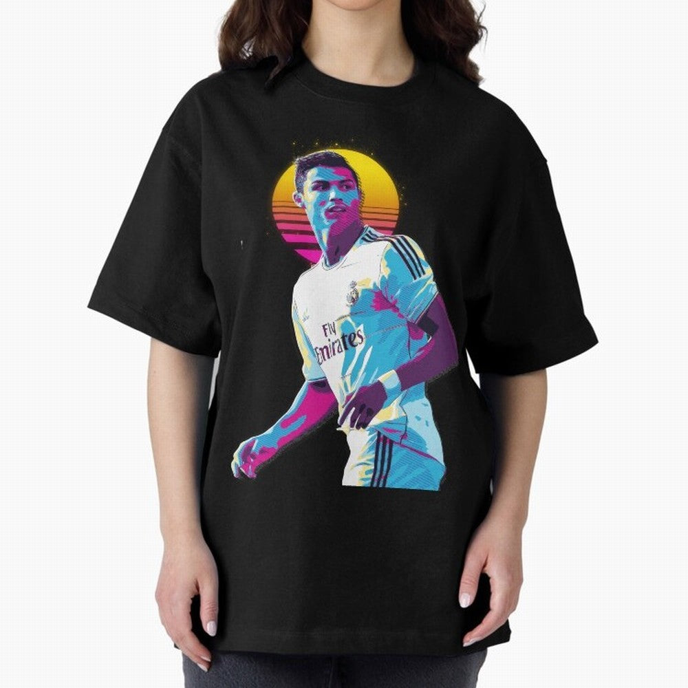 Christiano Ronaldo retro 2 Oversized T-Shirt Show Championship Spirit for FIFA World Cup 2026 Group Stage Featuring Mbappe, France Energy, Worldwide Fan Energy, Dramatic Goals, Stadium Lights and Championship Celebrations; Ideal for Fans Who Follow