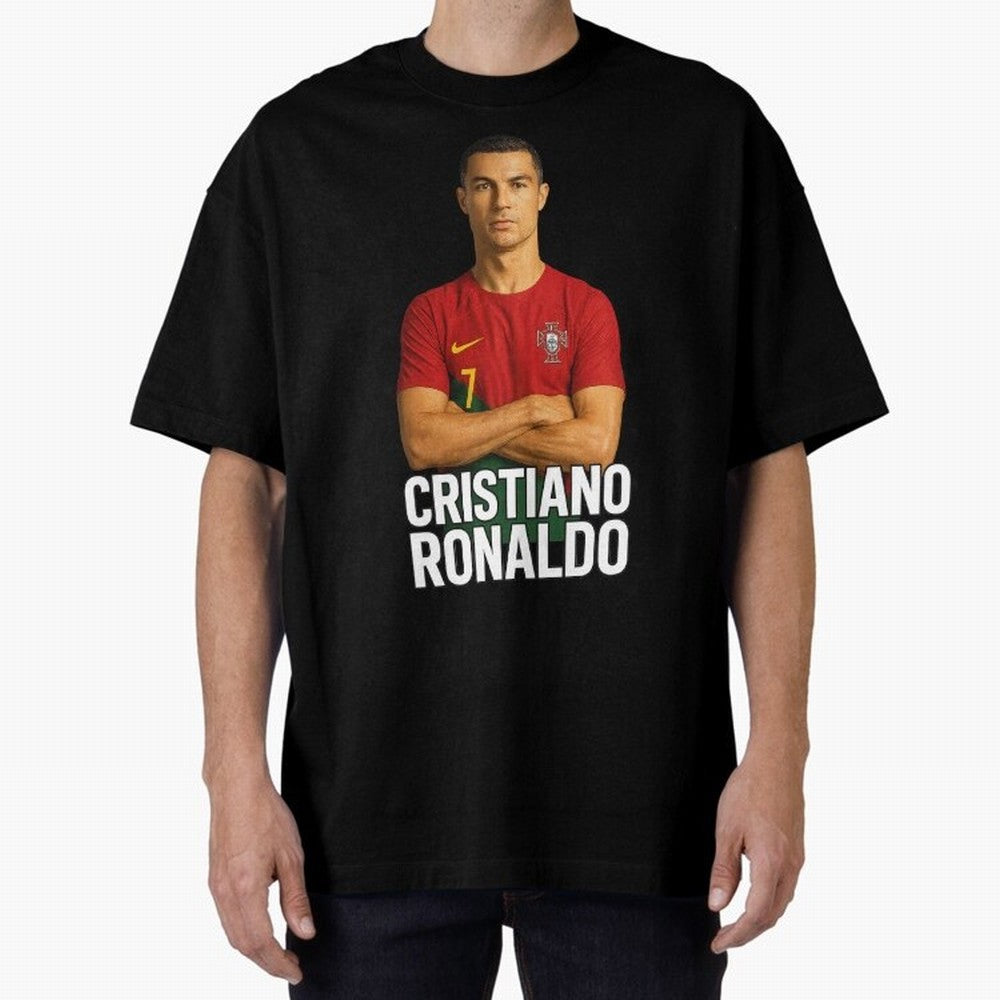 Cristiano Ronaldo Oversized T-Shirt Carry FIFA World Cup 2026 Group Stage Capturing Mbappe and Neymar, France and Portugal Energy, Retro Football Energy, Iconic Rivalries, Trophy Chase Drama and Stadium Atmosphere; Perfect for Supporters Who Want