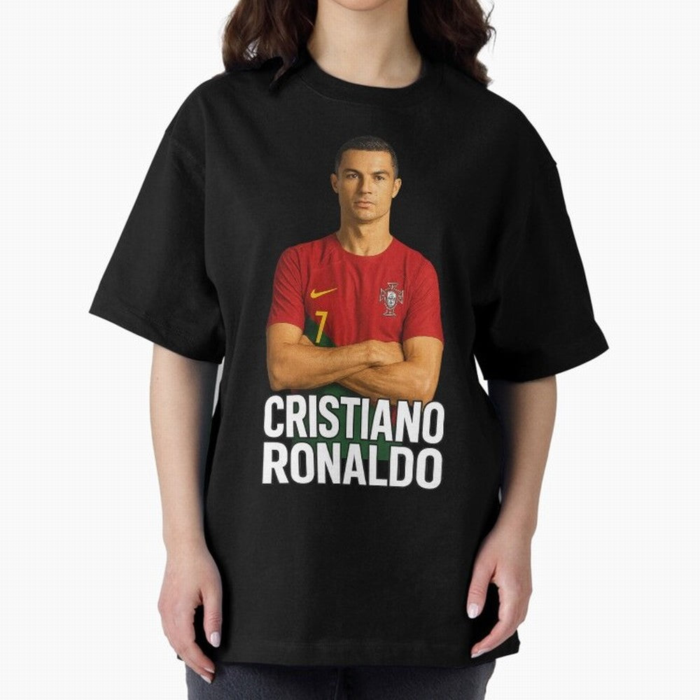 Cristiano Ronaldo Oversized T-Shirt Carry FIFA World Cup 2026 Group Stage Capturing Mbappe and Neymar, France and Portugal Energy, Retro Football Energy, Iconic Rivalries, Trophy Chase Drama and Stadium Atmosphere; Perfect for Supporters Who Want
