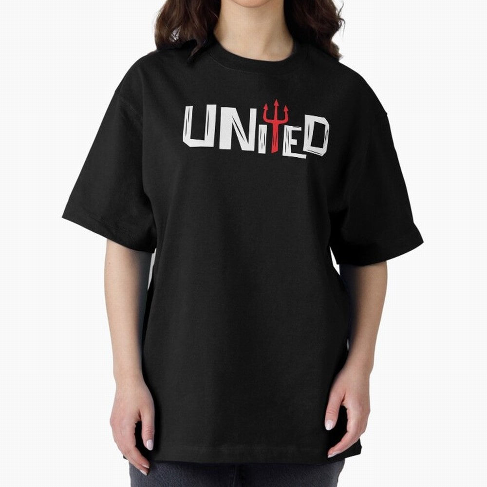 Manchester United - United Typography Oversized T-Shirt Represent Fans Who Live for FIFA World Cup 2026 USA Canada Mexico for Fans of Neymar and Argentina, Bringing Football Passion, Legendary Performances, Festival Vibes and Supporter Community;
