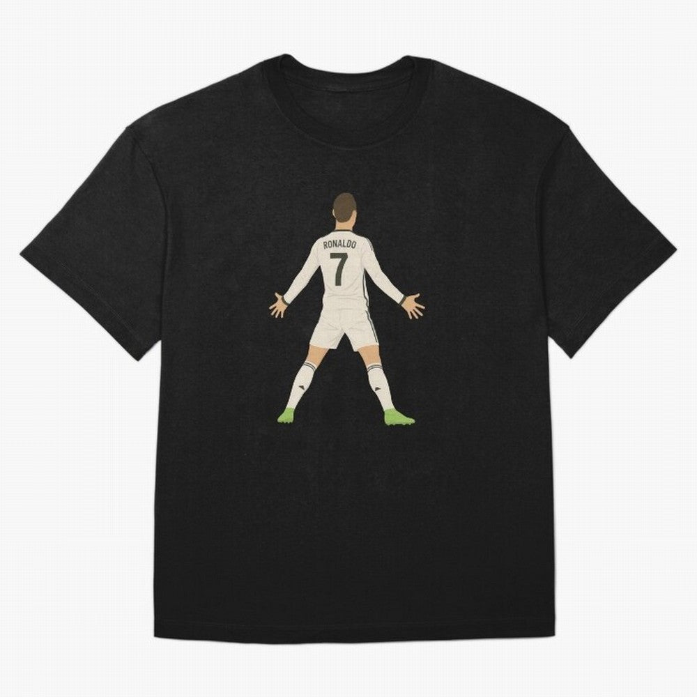 Cristiano Ronaldo Iconic Celebration Oversized T-Shirt Follow Global Football Passion for FIFA World Cup 2026 Group Stage, Celebrating Cristiano Ronaldo, Haaland and CR7, Argentina, France and Brazil, Classic Soccer Heritage, Championship Pressure,