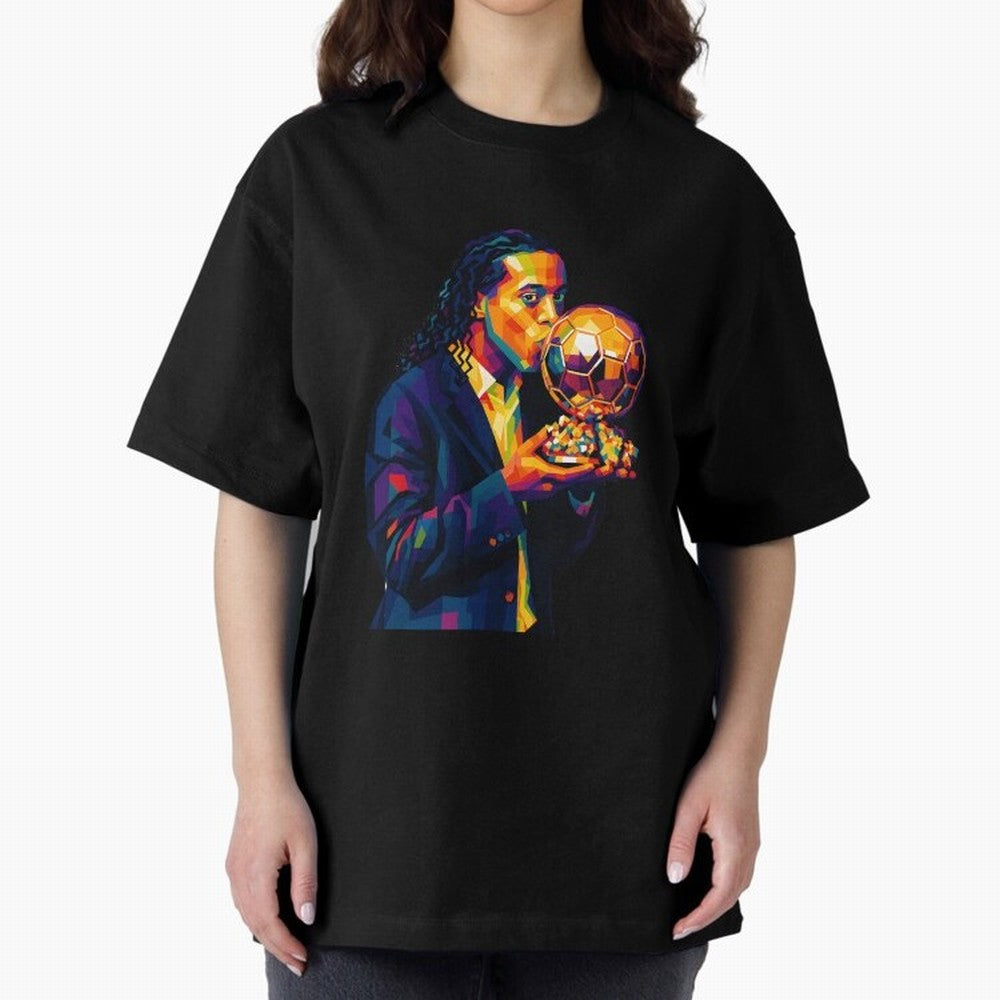 Ronaldinho Wpap Art Oversized T-Shirt Bring Match Day Fire to FIFA World Cup 2026 Connected to Haaland, France and Portugal Energy, Fan Favorite Moments, National Team Passion, Big Match Drama and Soccer History; Made for Die Hard Supporters,